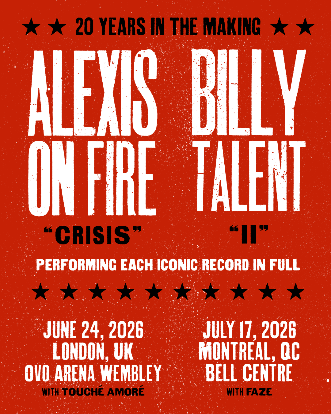 Alexisonfire & Billy Talent To Play Classic Albums At Co-Headlining Shows