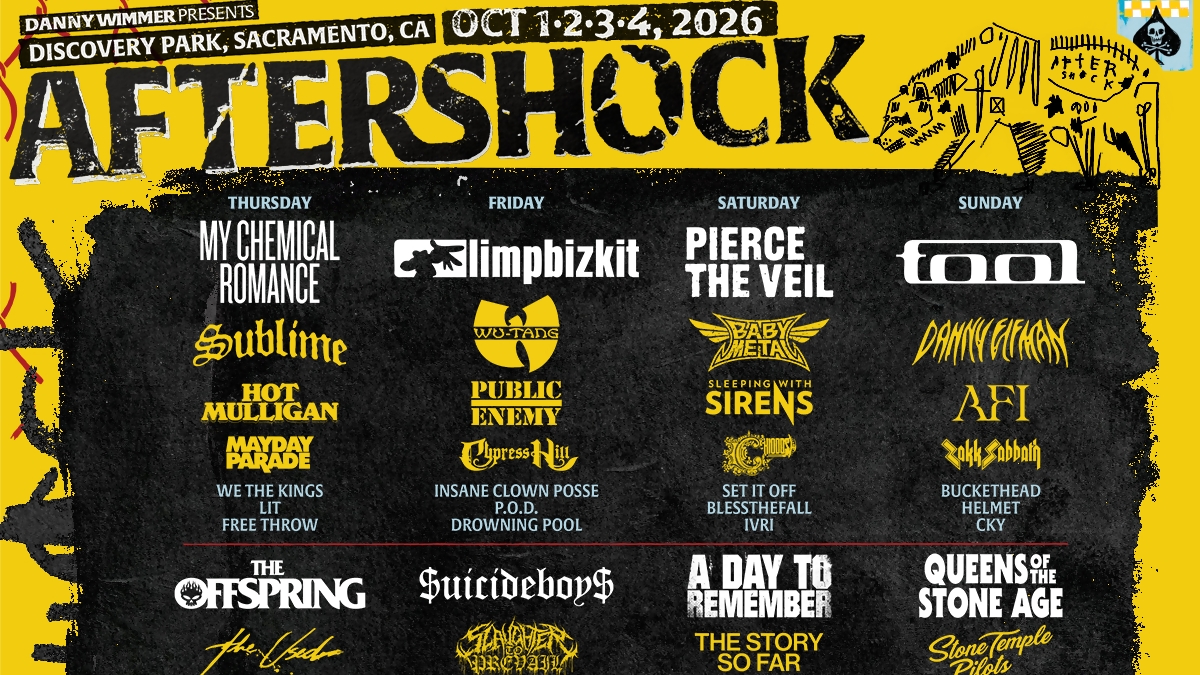 My Chemical Romance, Limp Bizkit, Pierce The Veil & TOOL To Headline Aftershock 2026 My Chemical Romance, Limp Bizkit, Pierce The Veil & TOOL To Headline Aftershock 2026