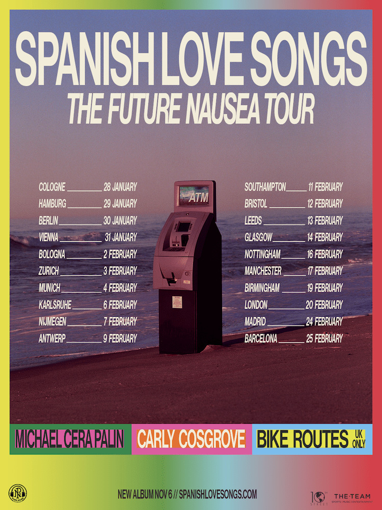 Spanish Love Songs 2027 UK and European tour poster